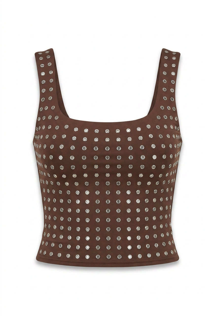 15387407024468 Shimmer Top Brown
